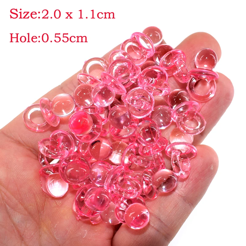 24pcs Small Acrylic pacifiers beads favors baby shower for table game craft party supplies decorations 11 x 20mm