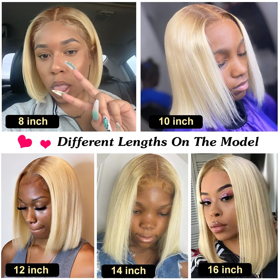 #4/613 Blonde Short Bob Wig 13x6 Straight 613 Lace Frontal Wig Human Hair For Women 13x4 Transparent Lace Brazilian Hair Wigs