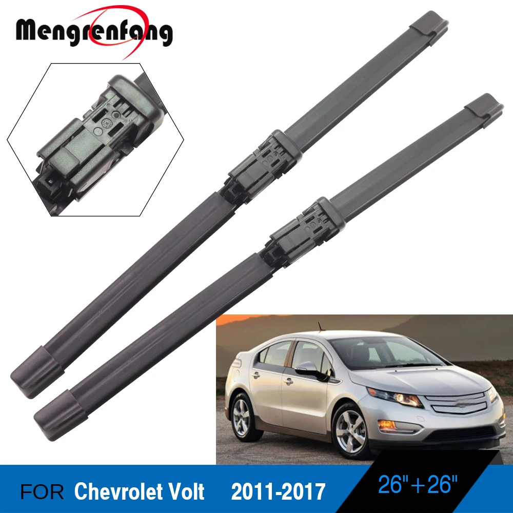 For Chevrolet Volt Car Front Windscreen Wiper Soft Rubber Wiper Blades Push Button Arms 2011 2012 2013 2014 2015 2016 2017