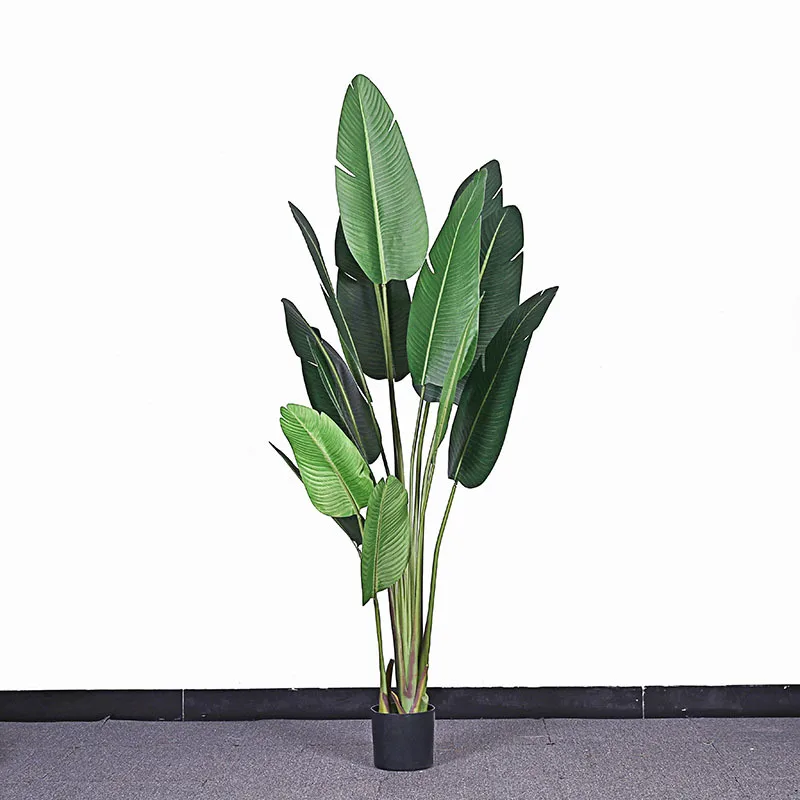 120-200cm Large Artificial Banana Tree Tropical Fake Plants Palm Leafs Monstera Green Plastic Jungle Plant for Home Office Decor