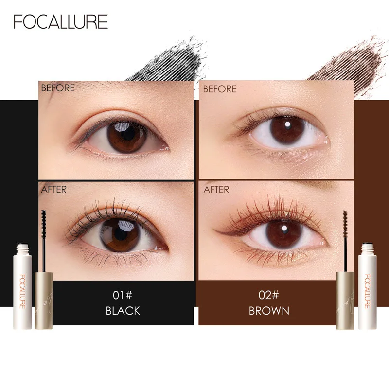 FOCALLURE Makeup Mascara Super Micro Brush Volume Eyelashes Lightweight Fiber Filled Lashes Extension Beauty Mascara Makeup