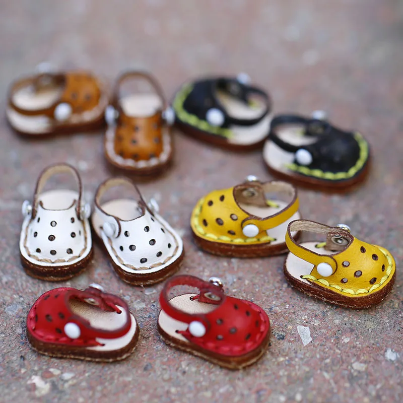 Ob11 Shoes Cowhide Handmade Casual Hole Shoes Doll Shoes  for Obitsu 11, YMY, GSC Body, Body9, 1/12bjd Doll Accessories