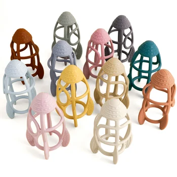 Ząbkowanie niemowlę zabawka do żucia modne w kształcie rakiety silikonowe gryzaki dla dzieci pielęgniarstwo prezent dla dzieci zabawka spinner produkty dla dzieci