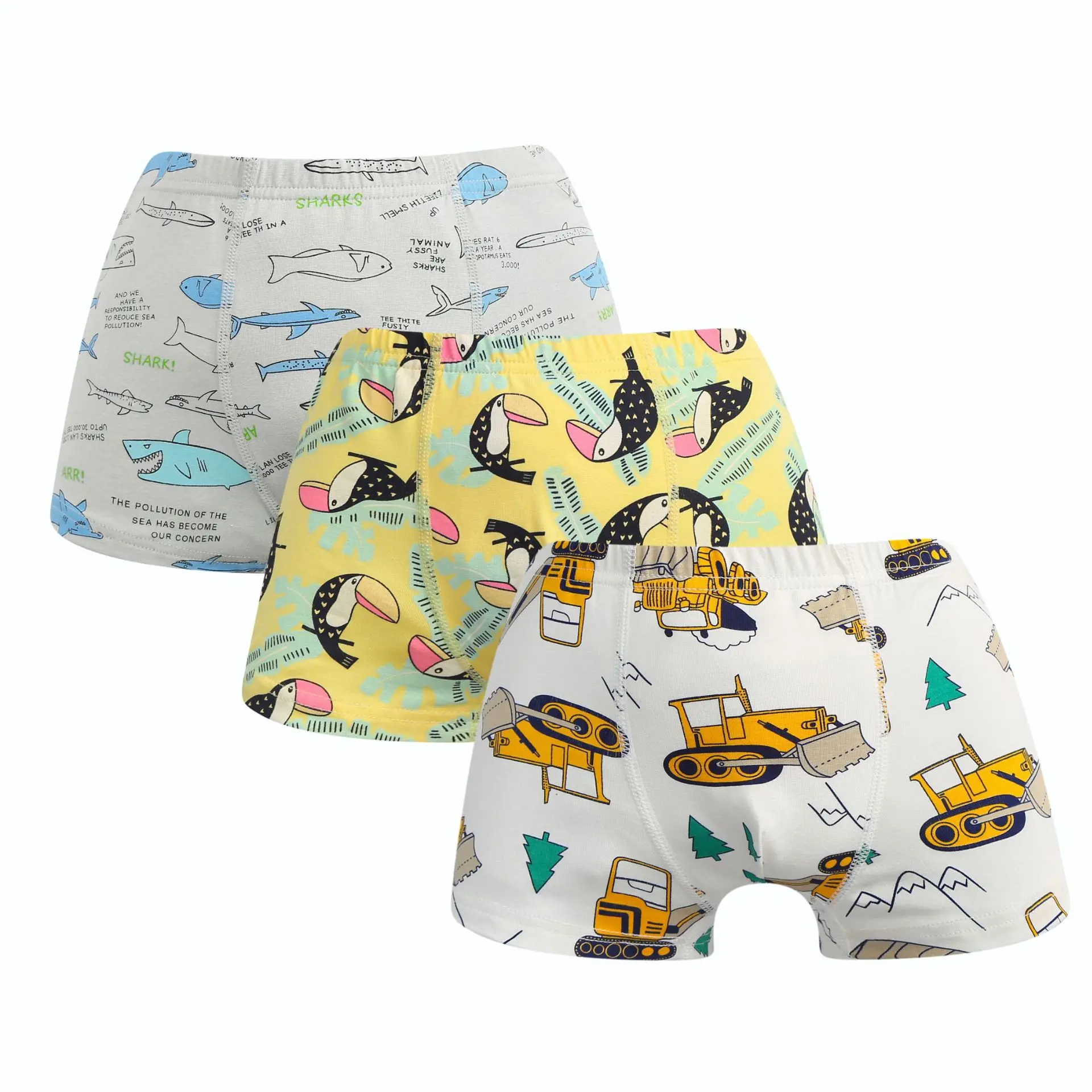 3Pcs Baby Boys Underwear Cotton Cartoon Dinosaur Children\'s Shorts Panties for Boys Toddler Teenagers Comfortable Underpants