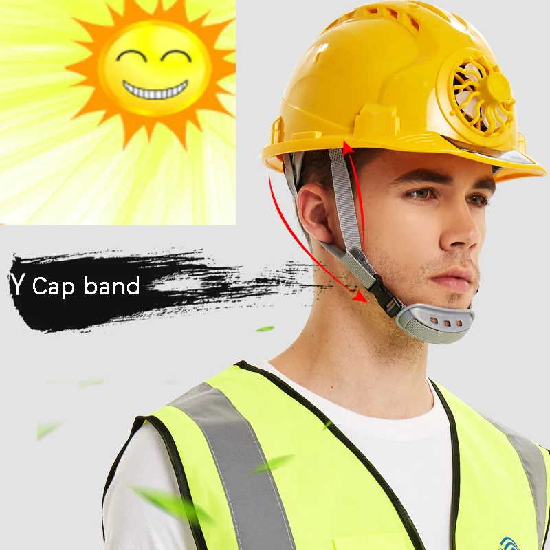 Summer Safety Helmet Solar Fan Helmet ABS Material Work Anti-mite Construction Site Breathable Sunscreen Solar Energy Generation