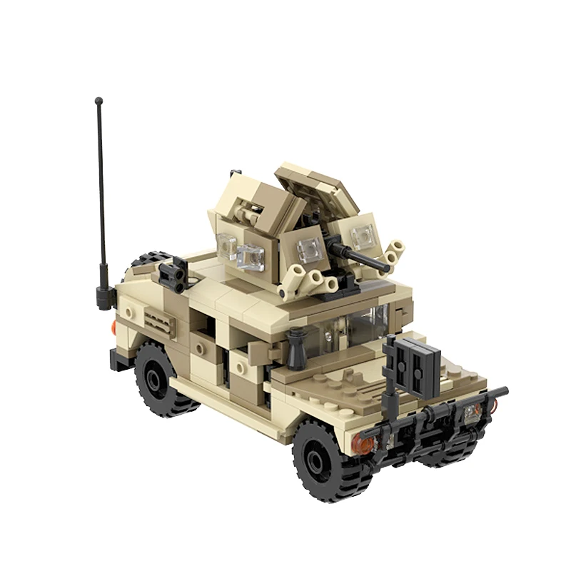 WW2 Military Vehicle Car HMMWV M-1151 US Figures Weapons Model Building Blocks Armored Truck Gun Parts Machine Kits Toys