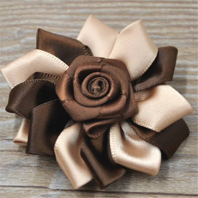 10pcs Ribbon Flowers With Rose,Fabric Flower, Embellishment Headband E280