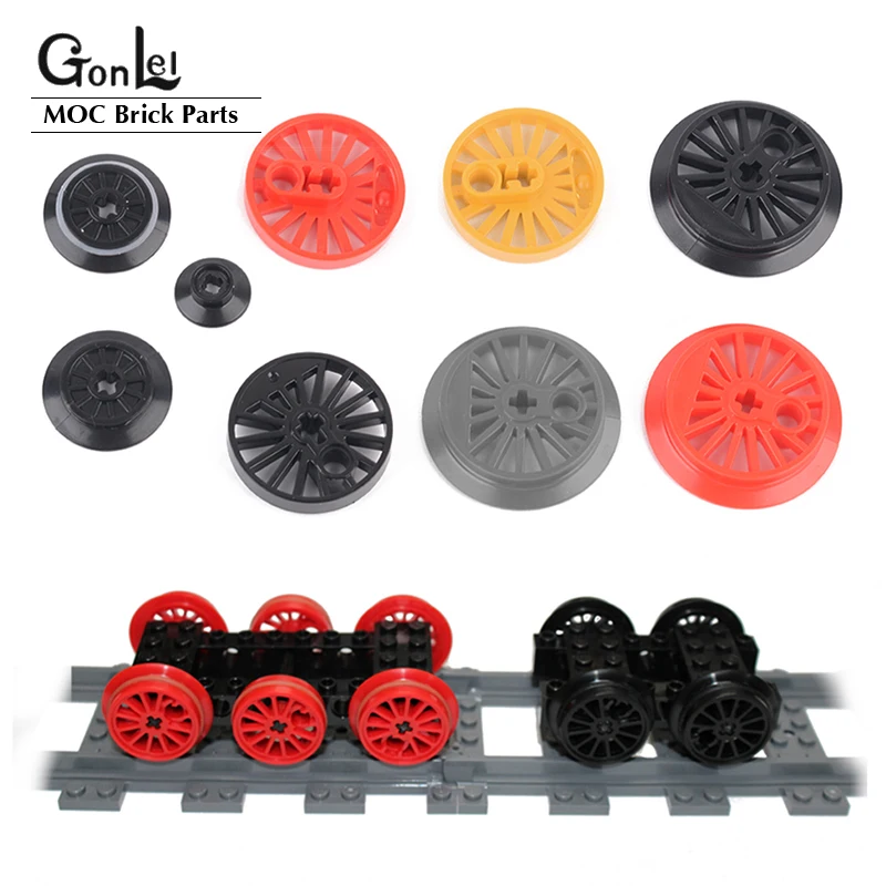 4Pcs Train Wheels MOC Custom Parts Building Block Brick Toys For Professional City High-Tech Train 50254/57999/85557/85558/57878