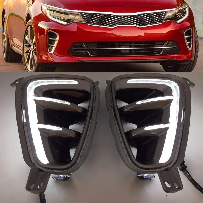 Car High quality LED Daytime Running Light For Kia Optima K5 2016 2017 Front Bumper Fog Light