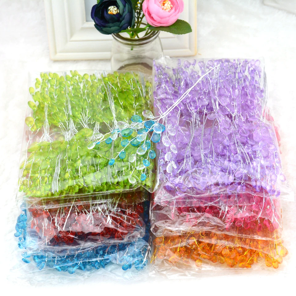 5/10/20 Stück künstlicher Blumenstrauß Kristallblumen Hochzeit Heimdekoration DIY Kranz Geschenkbox Scrapbooking Handwerk gefälschte Blumen – Detail 6