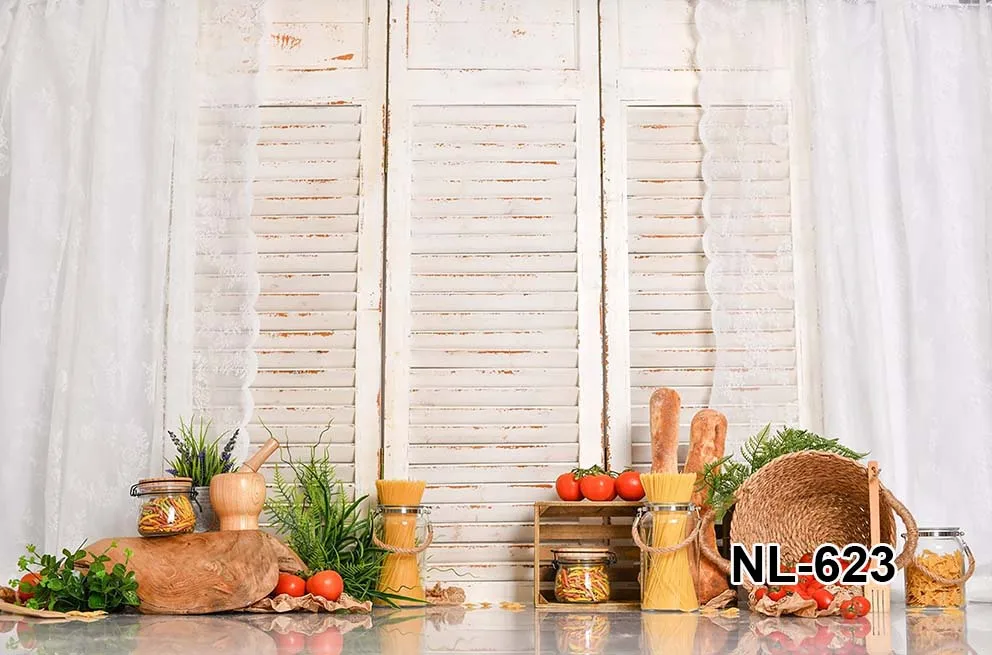 Newborn Kitchen Photography Background Wooden Door Backdrop Baby Shower Children Portrait Party Decorative Props Photo Studio