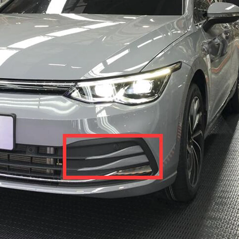 For Volkswagen Golf 8 MK8  280TSI Pro 2021 2022  ABS Chrome Front Fog Light Lamp Cover Trim Foglight Garnish Strip Cover Styling