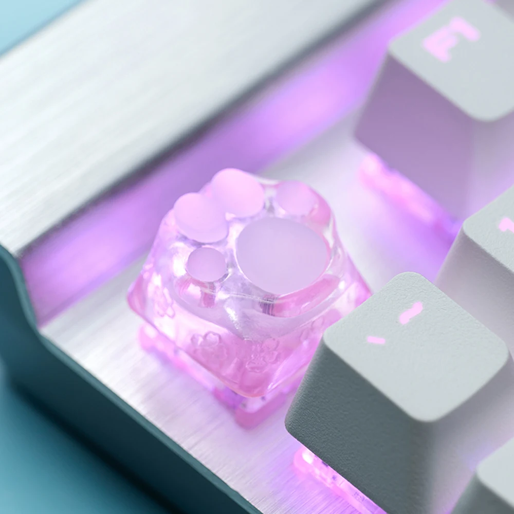 Cute Cat Paw Design Keycaps For Cherry Mx Gateron Kailh TTC Switch Mechanical Keyboard Tiffany Blue Cherry Blossom Pink Key Caps