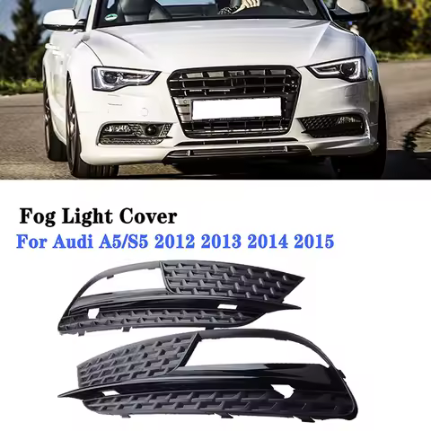 Fog Lamp Frame Grill Cover Front Bumper Grille Lower Grille Fit For Audi A5 2012 - 2016 Car Accessories Closed Cellular Grid