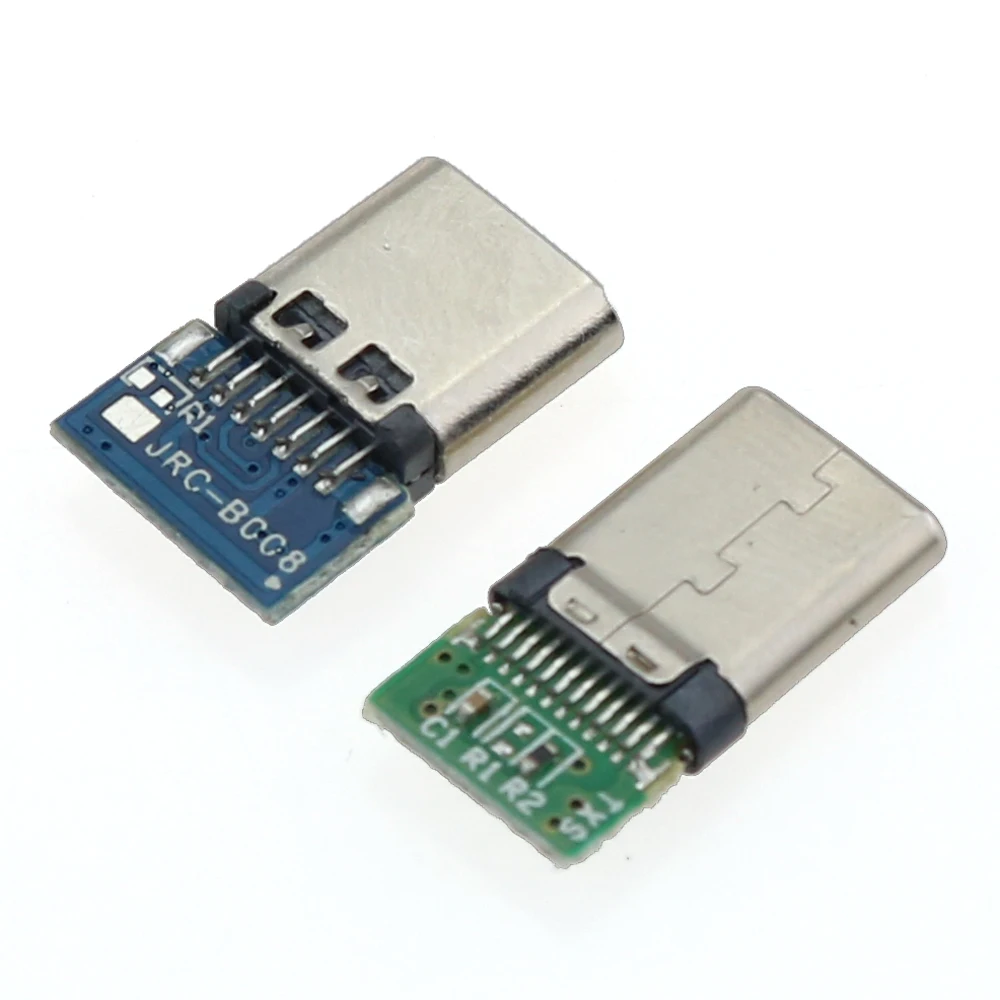 10pcs USB 3.1 유형 C 커넥터 24 핀 Male / Female 소켓 리셉터클 어댑터-솔더 와이어 전원 케이블 USB-C PCB 보드 포트