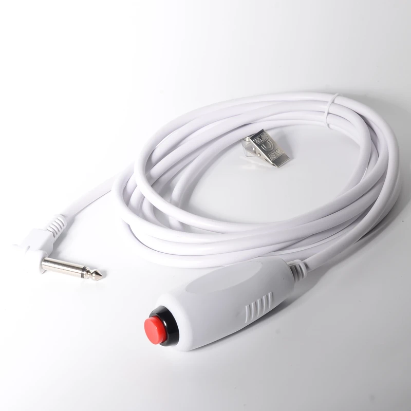 Cable de botón de llamada de enfermera mono de 6,35mm, Cable de botón pulsador de 3m, cable de llamada de repuesto Universal con Clip de hoja de cama