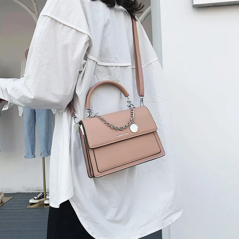 Korean Stylish Crossbody Bags for Women 2021 New Mini Square Handbags Luxury Designer Purses Ladies Travel Chain Shoulder Bags