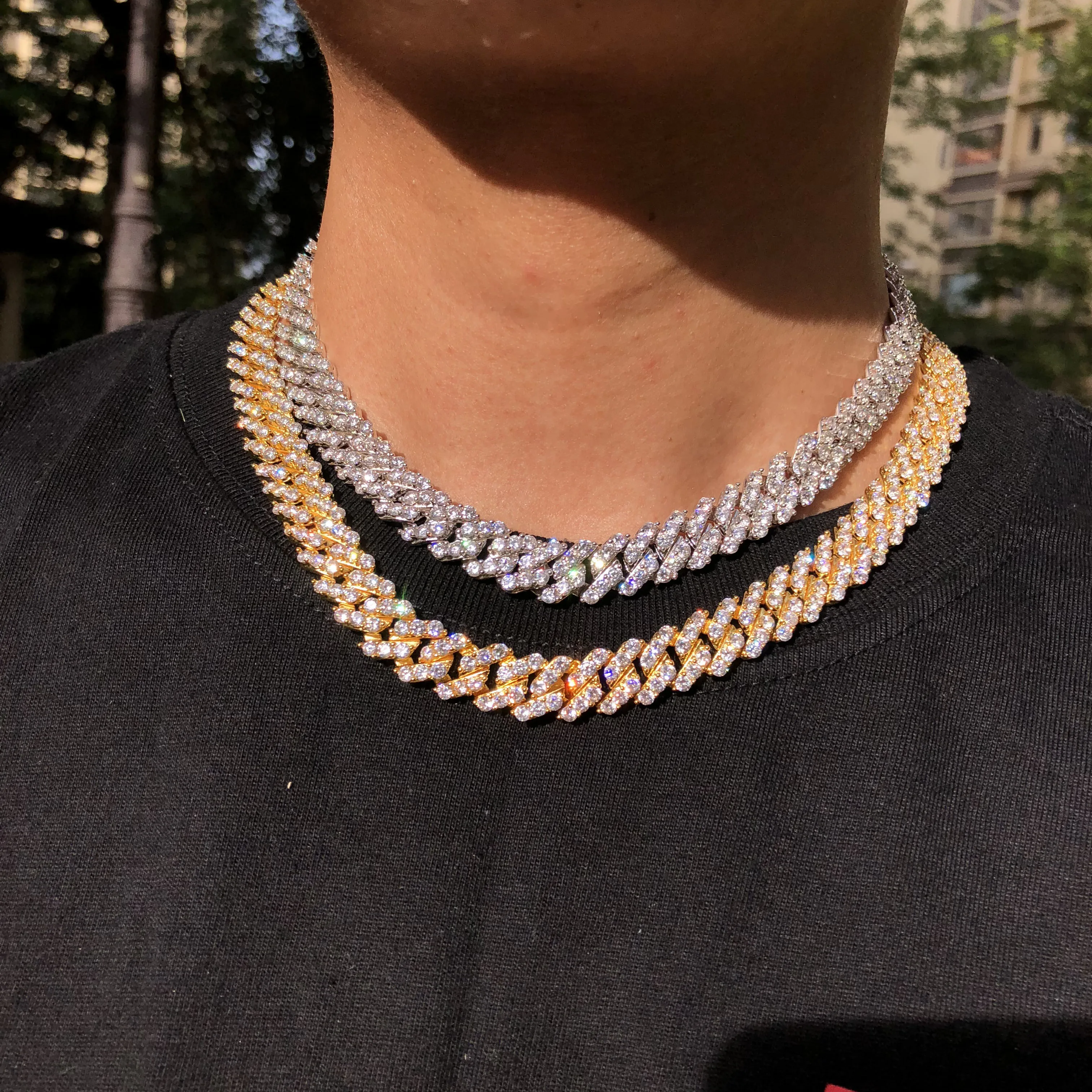 10mm iced out cuban link chain for women image 4