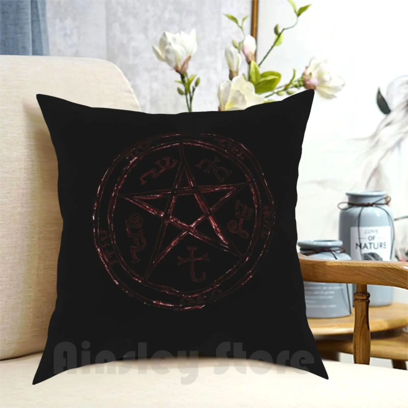 Devils Trap Pillow Case Printed Home Soft DIY Pillow cover Devils Devil Trap Supernatural Sam Dean Winchester Castiel