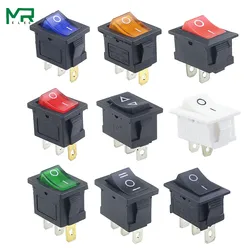 1PCS KCD1  21*15mm 2PIin 3Pin Boat Car Rocker Switch 6A/10A 250V/125V AC Red Yellow Green Blue black  Button Best Price KCD1