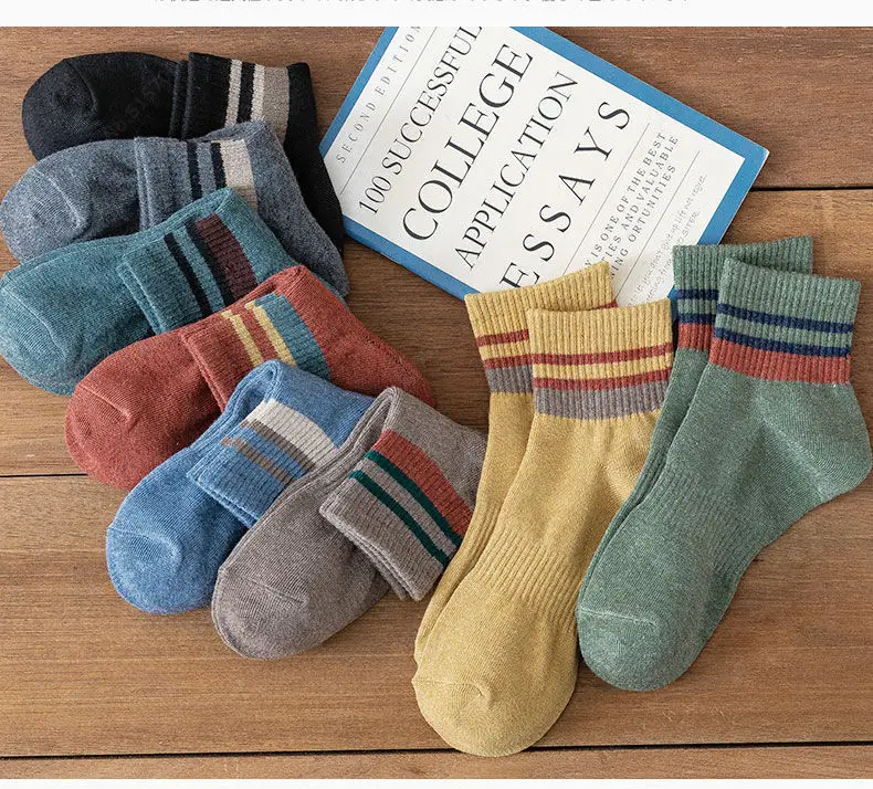 Youpin 5 Pairs Socks Men Spring Summer Middle Tube Cotton Socks Men's Trends All-match Sweat Absorbent Stocking Deodorant Socks