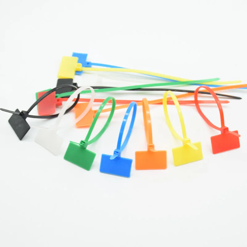 30pcs 4*150mm Nylon Cable Ties tag labels Plastic loop Ties markers Cable Tag self-locking Zip Ties Easy mark red blue green