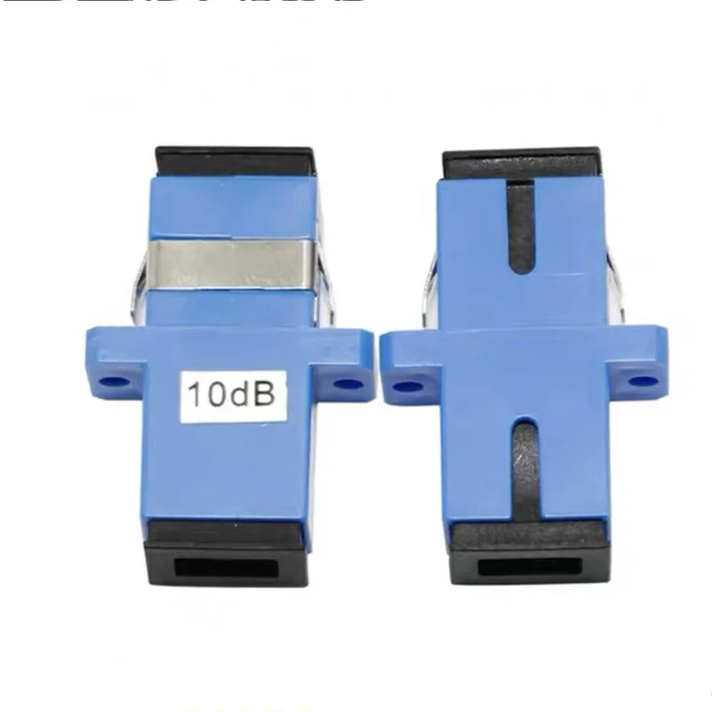 Оптический аттенюатор SC UPC, гнездо-гнездо, фиксированный переходник FF, ftth, фибра оптический разъем, 2, 3, 5, 7, 10, 15 дБ, синий SM, 10 шт.