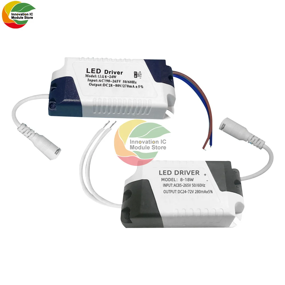 Non-isolated wide voltage 8-18 8-24W DC female head Ultra-thin downlight driving power panel light transformer LED driver