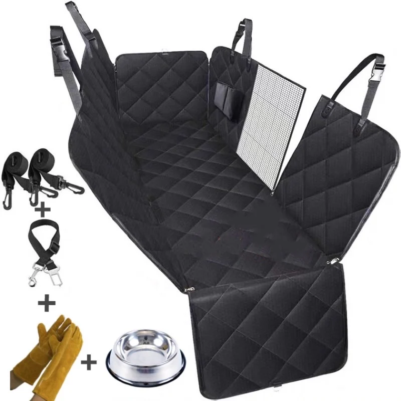 

New Dog Car Seat Cover 100% Waterproof Pet Dog Travel Mat Mesh Dog Carrier Car Hammock Cushion Protector With Zipper and Pocket