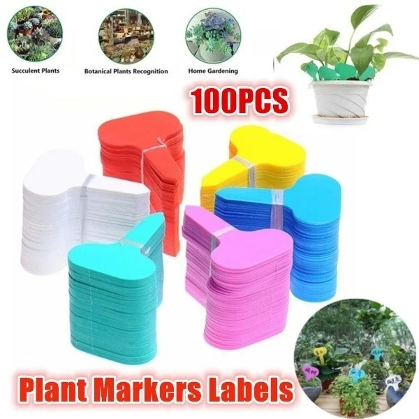 

100Pcs/pack 5*7cm plastic plant t-type tag markers nursery garden lawn labels