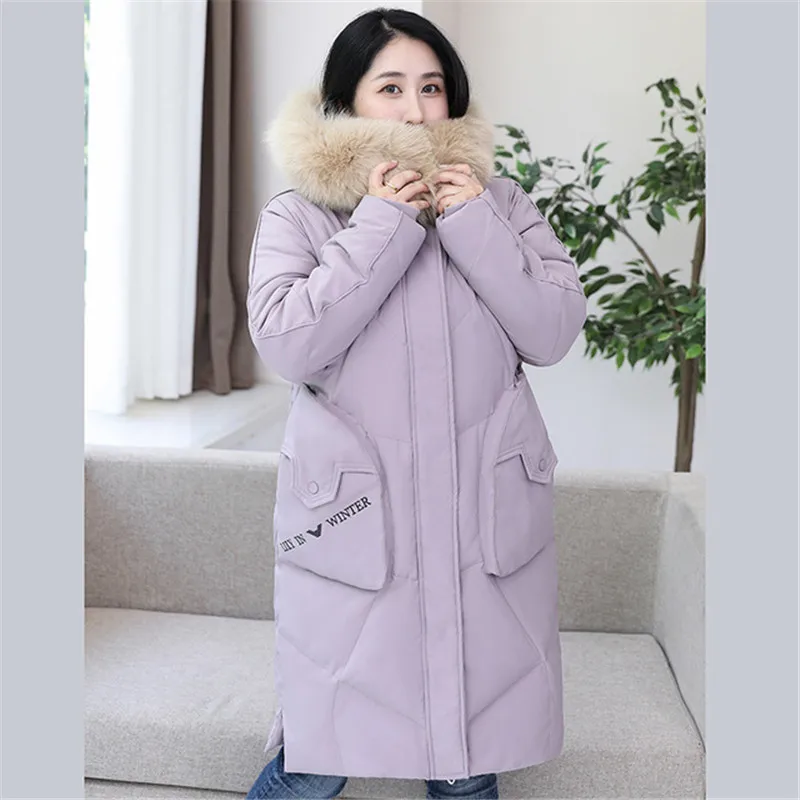 Oversized 3XL-13XL Winter Coat Women Down Jacket New Hooded Parkas Long Coat Thick Warm White Duck Down Jacket Female Outerwear