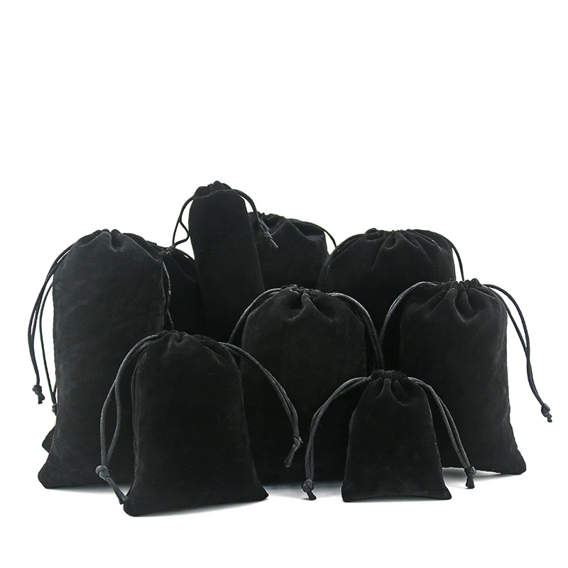 customize wholesale small velvet jewelry gift pouch velvet drawstring bag for accessory headwear storage and packaging