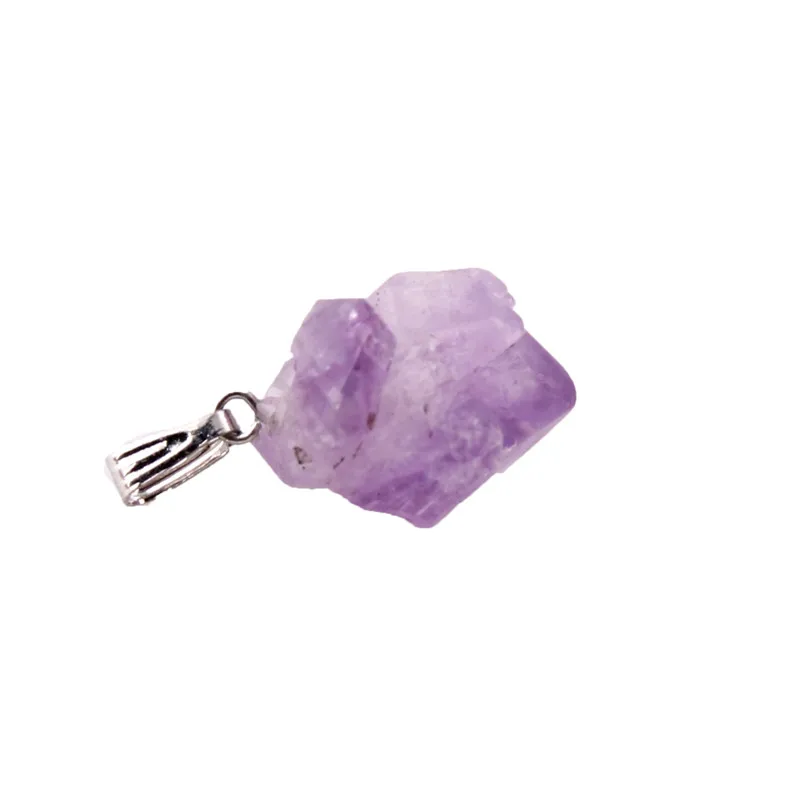 Colgante de piedra de punto Natural, péndulo púrpura, cristal curativo, cuentas de Reiki de Chakra, tamaño aleatorio