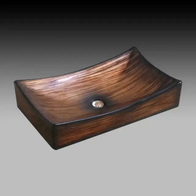 Table Basin High-Grade Wood Grain Super Bright Glazed Art Basin Washbasin Wash Basin