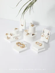 White Gypsum Jewelry Display Blocks Earrings Display Stand Rings Pendant Display Holder