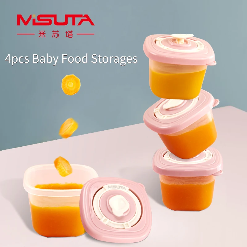 

120ML 4Pcs/Kit Baby Snack Box Fresh Food Fruits Storage Box Baby Care Outdoors Child Food Container Milk Powder Box