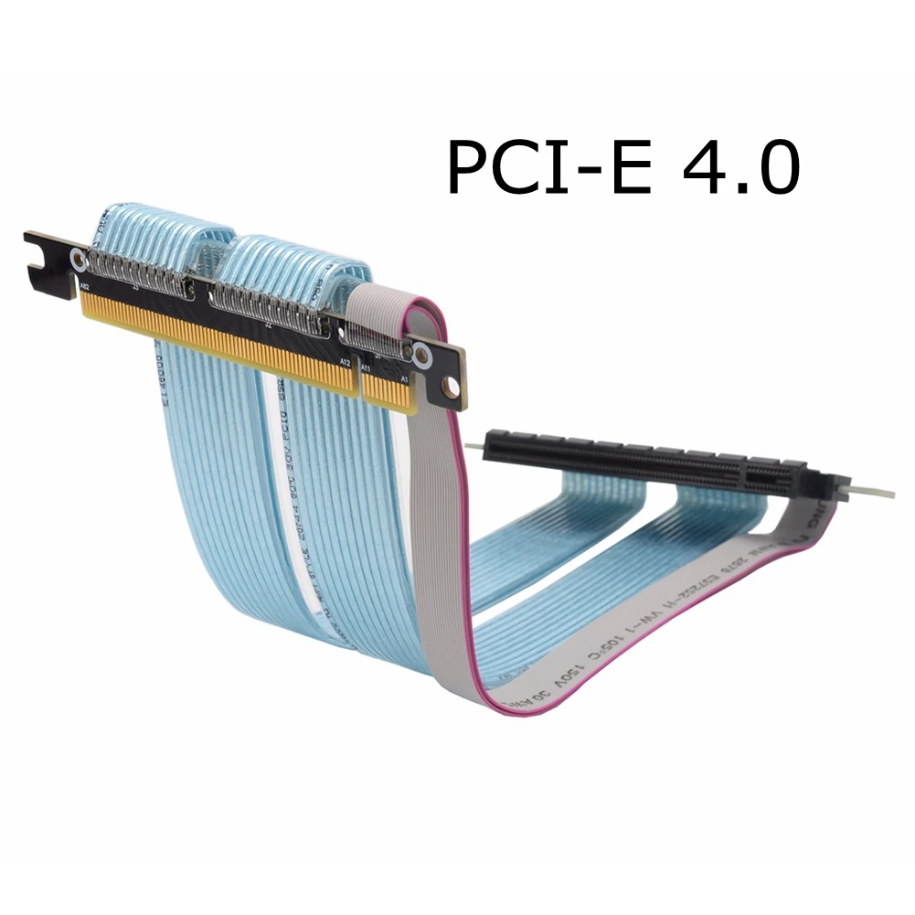 كابل PCI-E 4.0 X16 Riser مثبت عمودي للألعاب PCIe Gen4 موصلات عكسية مزدوجة لـ ITX A4 RX5700XT GTX3080Ti - طول 1 متر