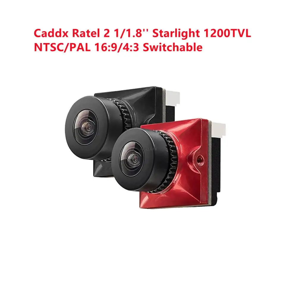 

Caddx Ratel 2 1/1.8'' Starlight 1200TVL1.8/2.1mm Lens FOV 165° NTSC/PAL 16:9/4:3 Switchable Micro FPV Camera For RC Drone camera