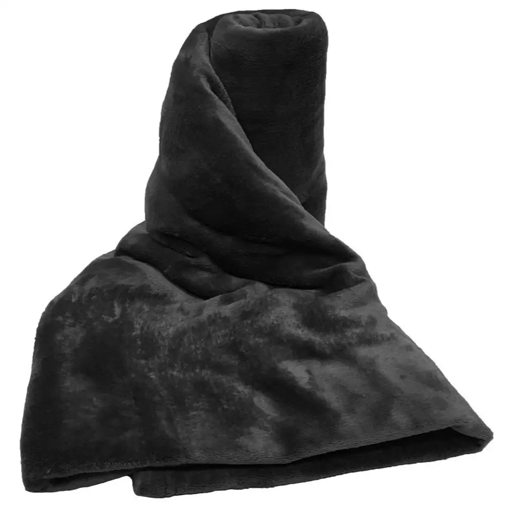 Soft Solid Black Color Coral Fleece Blanket Warm Sofa Cover Twin Queen Size Fluffy Flannel Mink Throw Plaid Plane Blankets