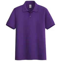 Aoliwen brand Polo shirt button clothing 2020 short-sleeved summer shirt men's purple men's large size polo shirt anti-wrinkle