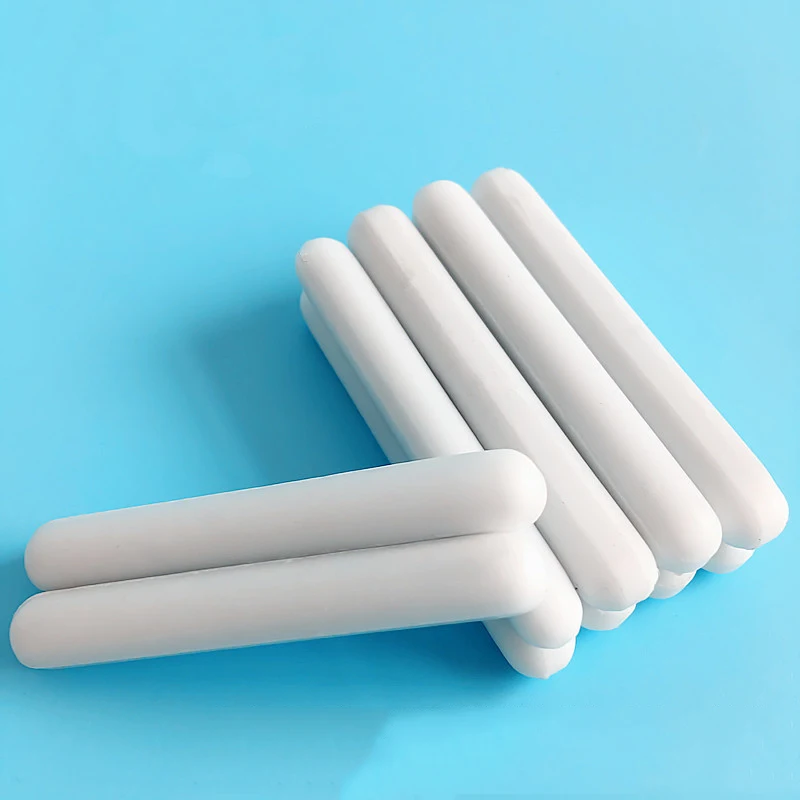 Büyük boy C10x60mm PTFE manyetik karıştırıcı mikser karıştırma çubukları Polytetrafluoroethylene karıştırma çubuğu, silindir şekli, 5 adet