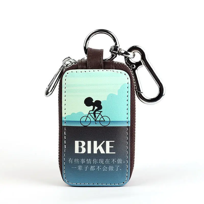 Cartoon key case cute keychain car key case for women large capacity household key case universal car key double zipper key bag