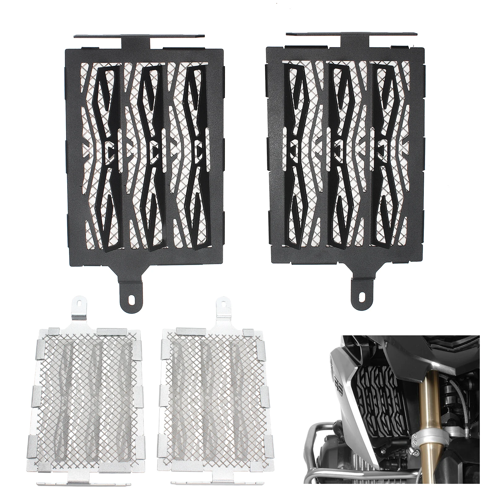 Radiator Grille Protector Guard Covers Water Cooler Protectors For BMW R1250GS Adventure 2019-2020 Motorcycle Black Silver