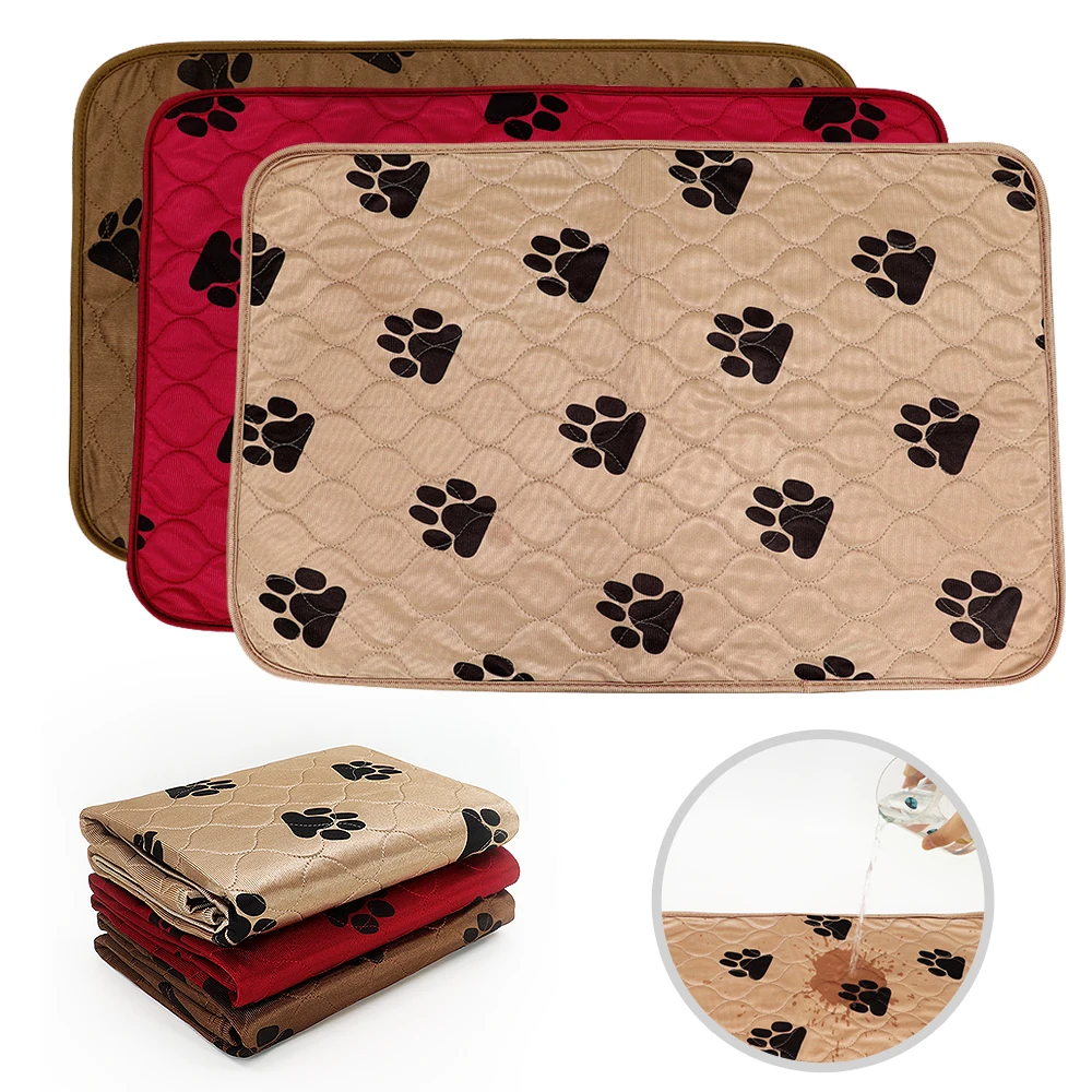 Couche imperméable pour animaux de compagnie, tapis réutilisable, lavable, pour chiens et chats, avec empreinte de patte, housse de siège pour