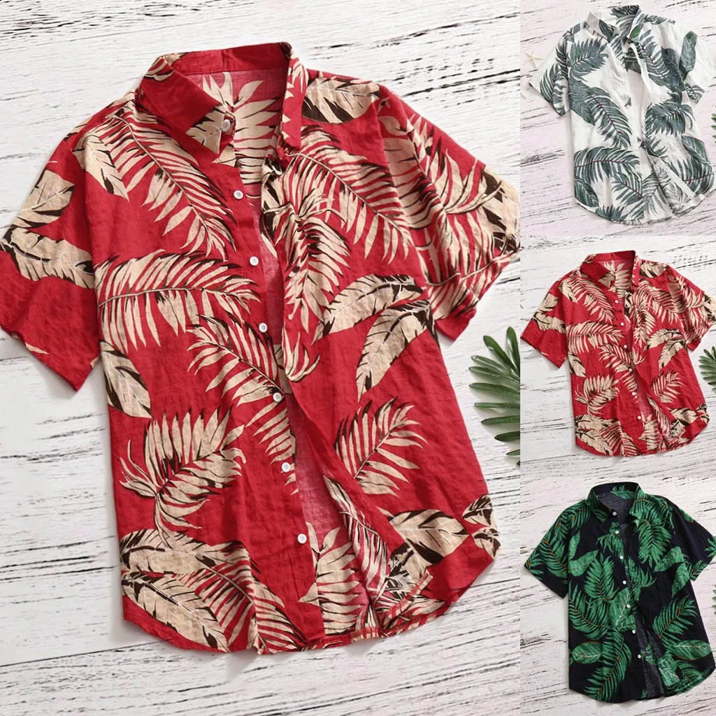 Camisa havaiana masculina oversized moda casual botão hawaii impressão praia manga curta secagem rápida blusa superior S-5XL рblouse blouse blouse