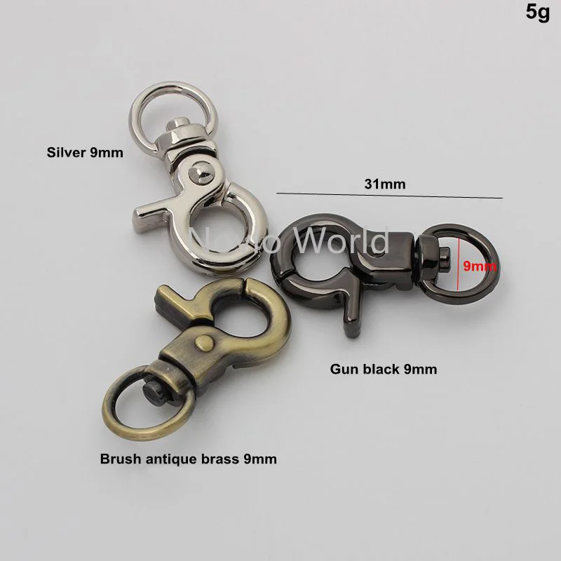 Nolvo World 20 pcs Inner width 8.4mm 6 colors Metal Buckle Bag Lobster Swivel Claw Clasps Trigger Clips  Snap Hook