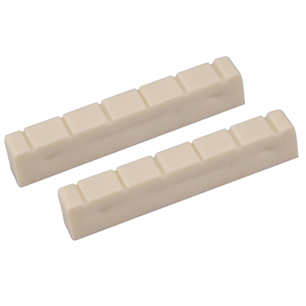 2Pcs Classical Guitar Bone Nuts 48mm 6 String Slotted for Classical Guitar White Guitar Parts Accessories