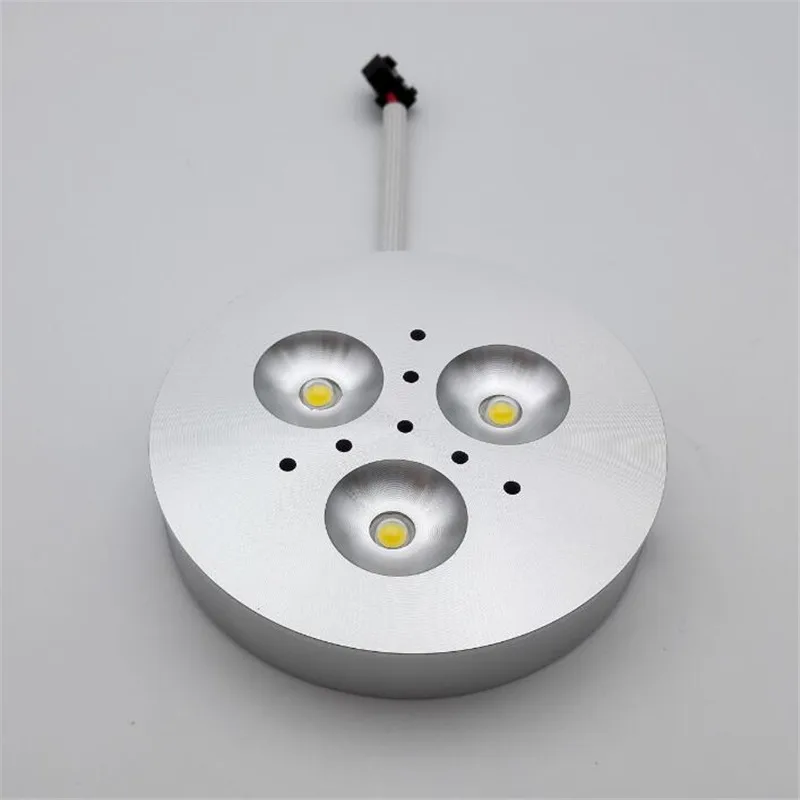 1PCS Dimmable 3X1W Warm White/Cold White Aluminum LED Cabinet Light puck light led down light 1pcs/lot