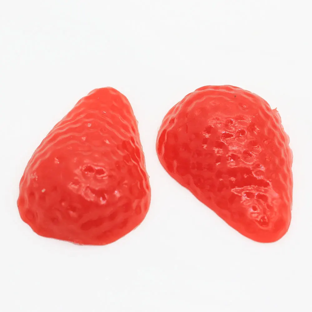 

10/20pcs Loose Artificial Red Strawberry Fruit Style Half Bead Mini 3D Craft DIY Bead Cabochon Stickers