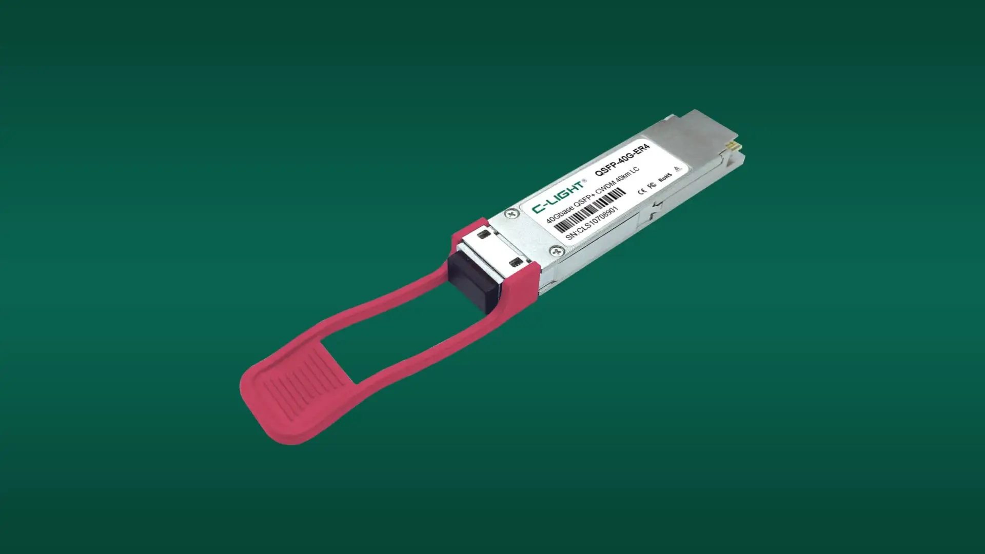 C-Light QSFP+ 40G-ER4 Compatible with QSFP-40G-ER4 Compatible TAA Compliant 40GBase-ER4 QSFP+ Transceiver SMF 1270nm to 133